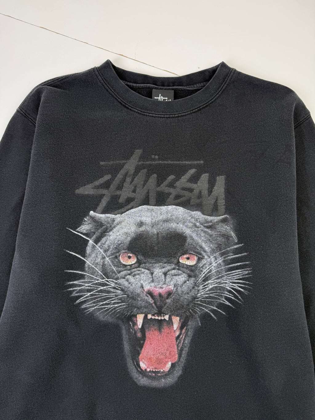Stussy Panther Graphic Sweatshirt Black (USED)