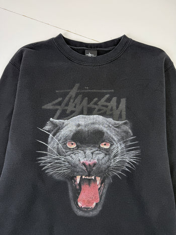 Stussy Panther Graphic Sweatshirt Black (USED)