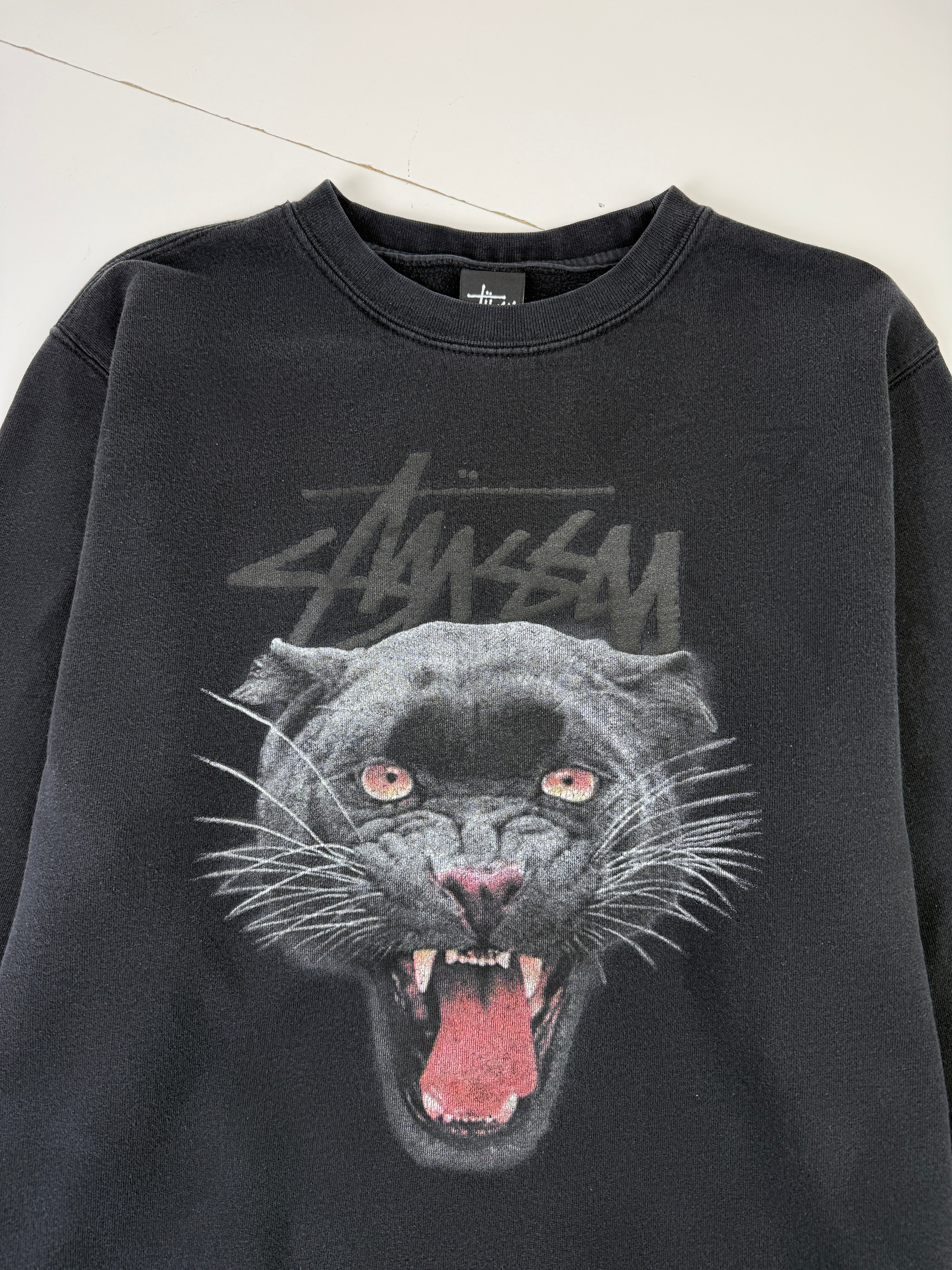 Stussy Panther Graphic Sweatshirt Black (USED)