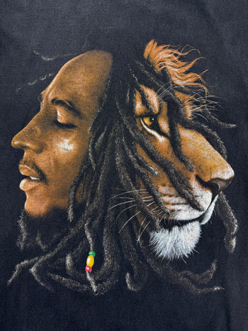 (L) Vintage Bob Marley Lion Tee Black