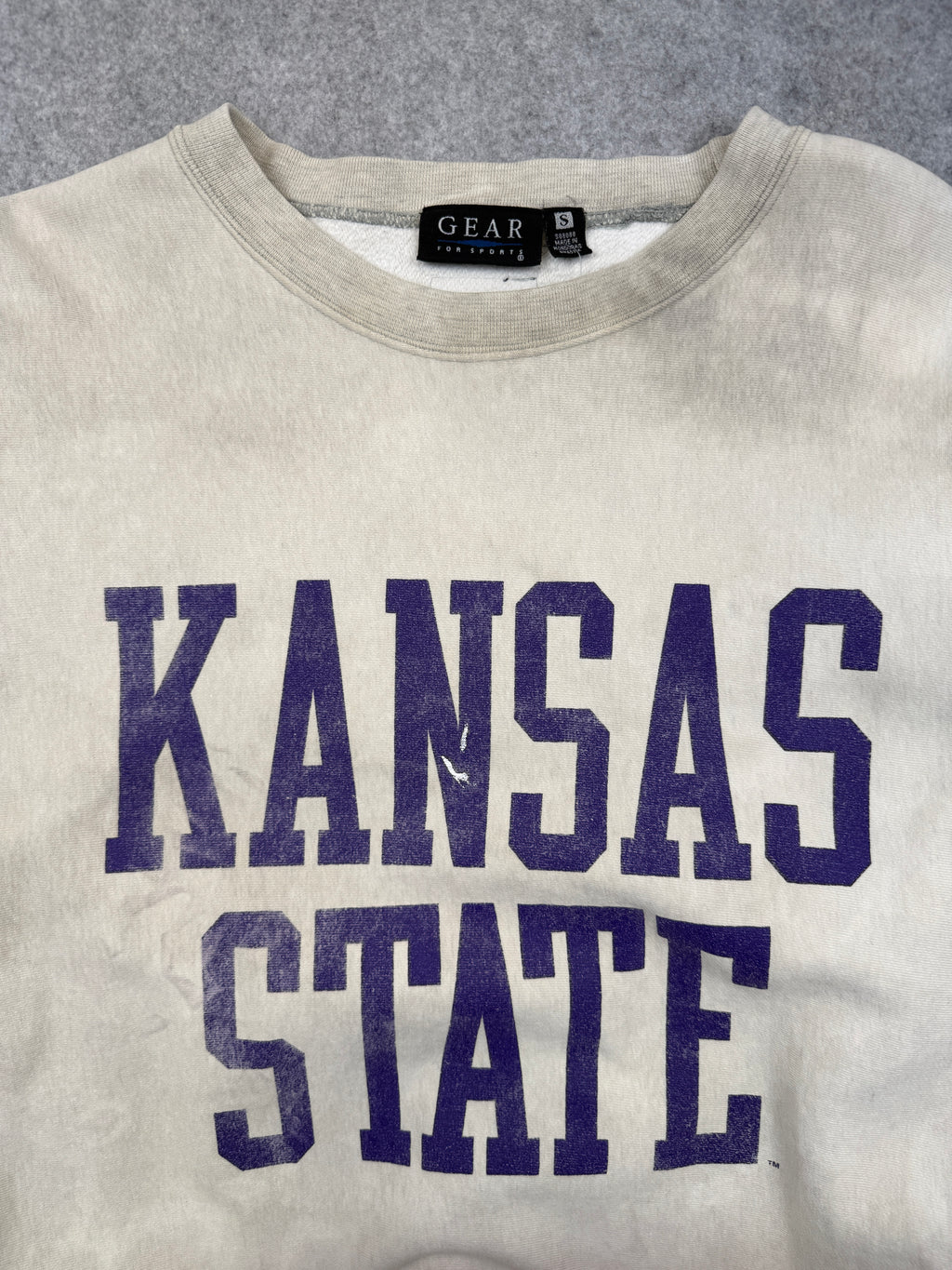 Vintage Kansas State Dyed Sweatshirt Cream