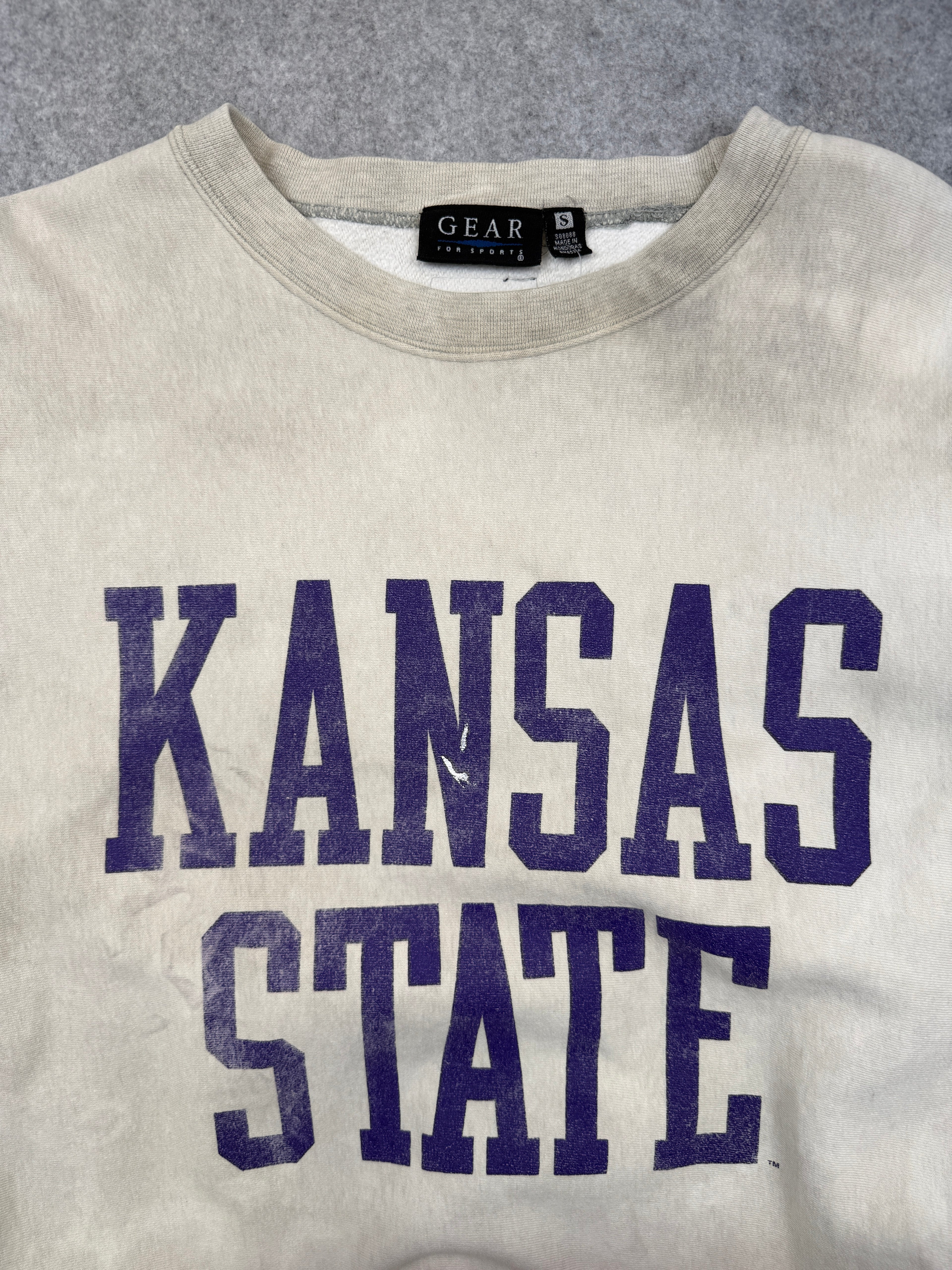 Vintage Kansas State Dyed Sweatshirt Cream