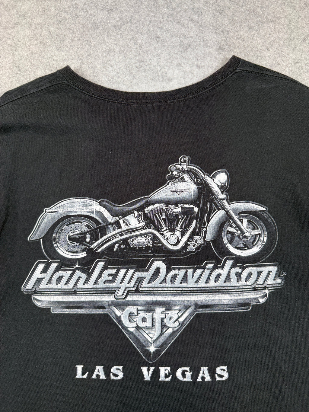 Vintage Harley Davidson Live Hard Ride Easy Tee Black