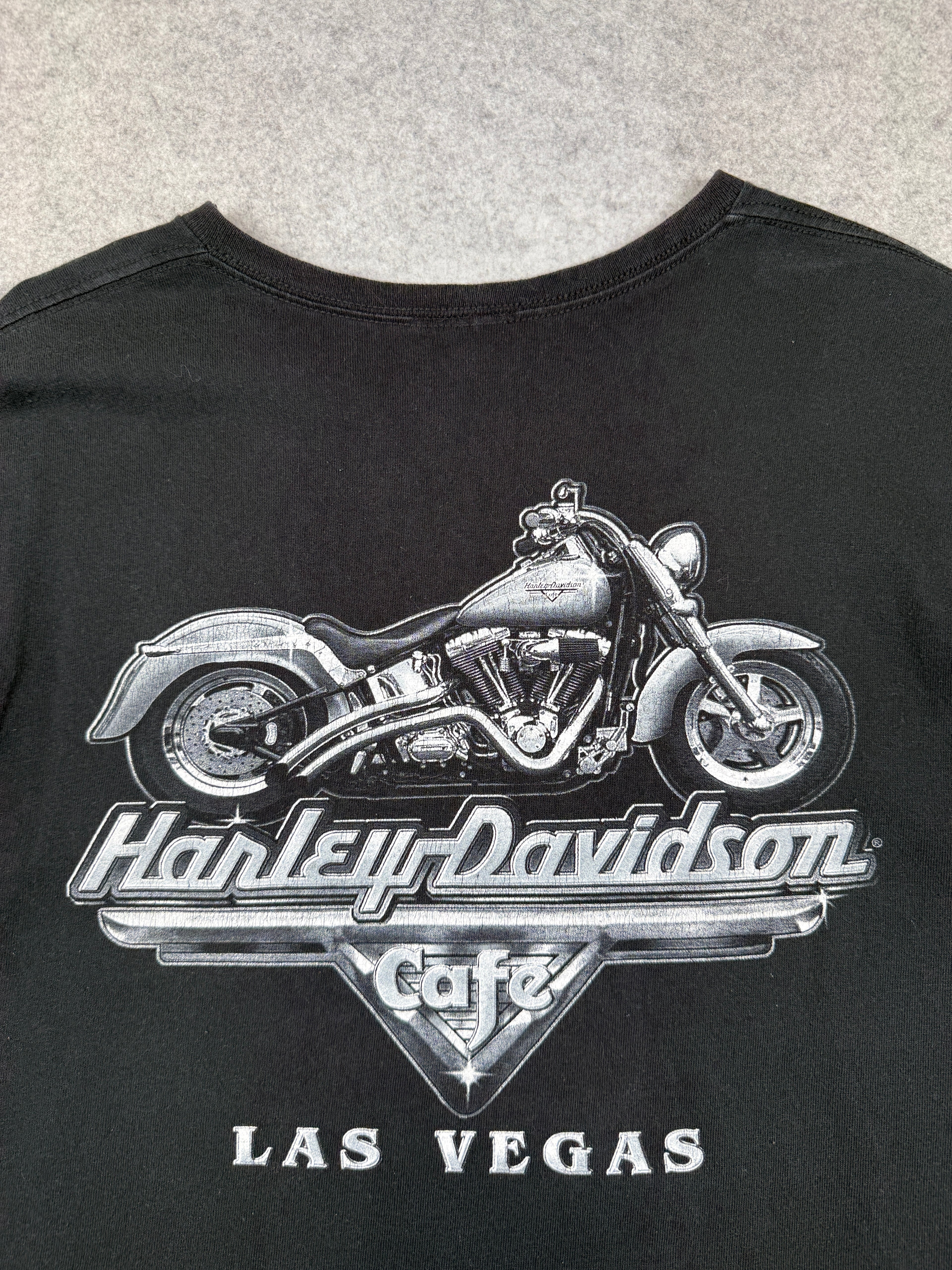 Vintage Harley Davidson Live Hard Ride Easy Tee Black