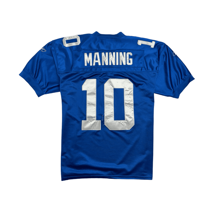 (XL) Vintage 2000s Reebok NY Giants Eli Manning Football Jersey Blue | Vitnage Clothing Store Canada