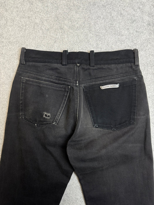 Chrome Hearts Fleur Knee Denim Jeans Black | Vitnage Clothing Store Canada
