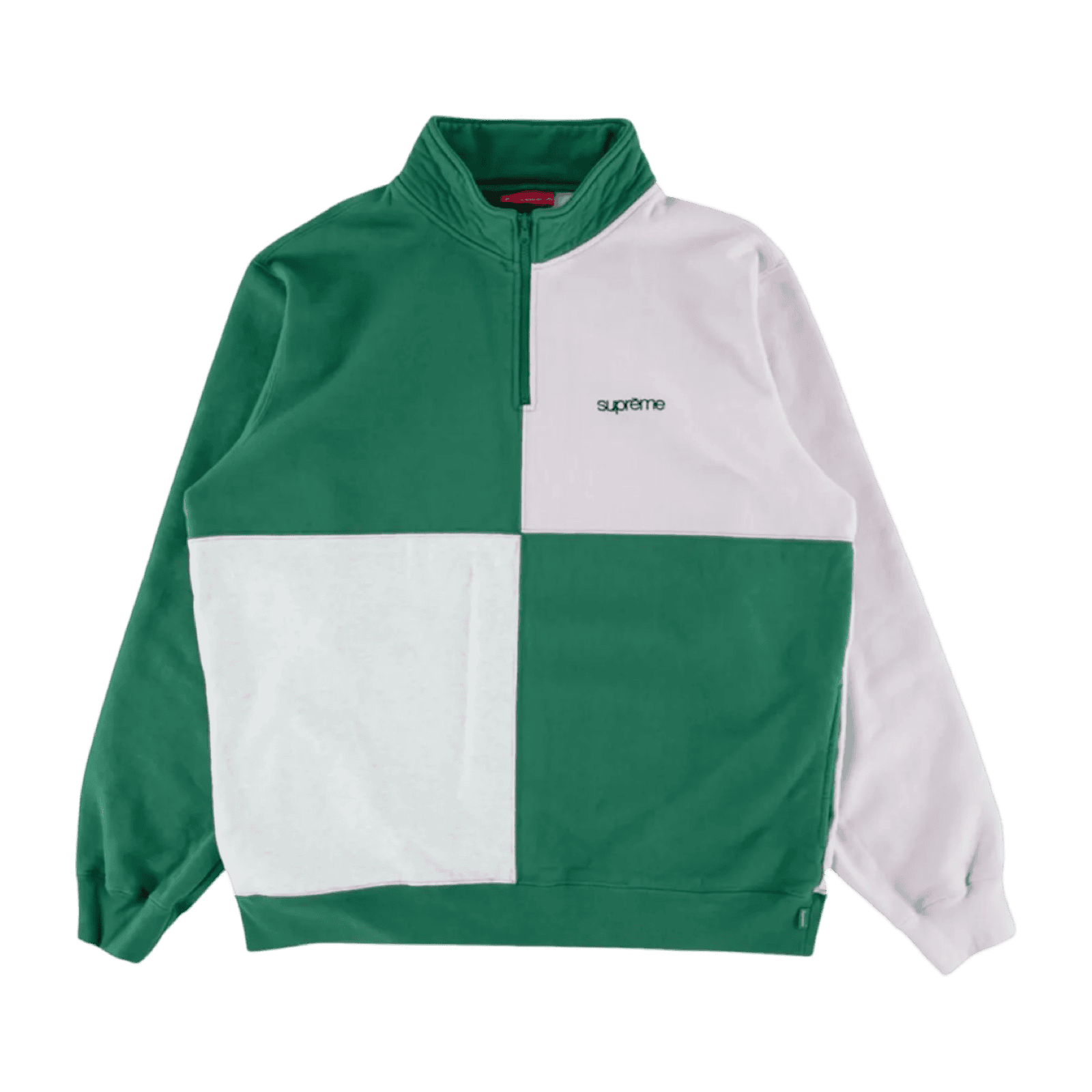 Supreme Color Blocked Half Zip Sweatshirt Light Pine