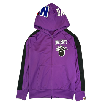 BAPE NYC Track Full Zip Hoodie Purple (USED)
