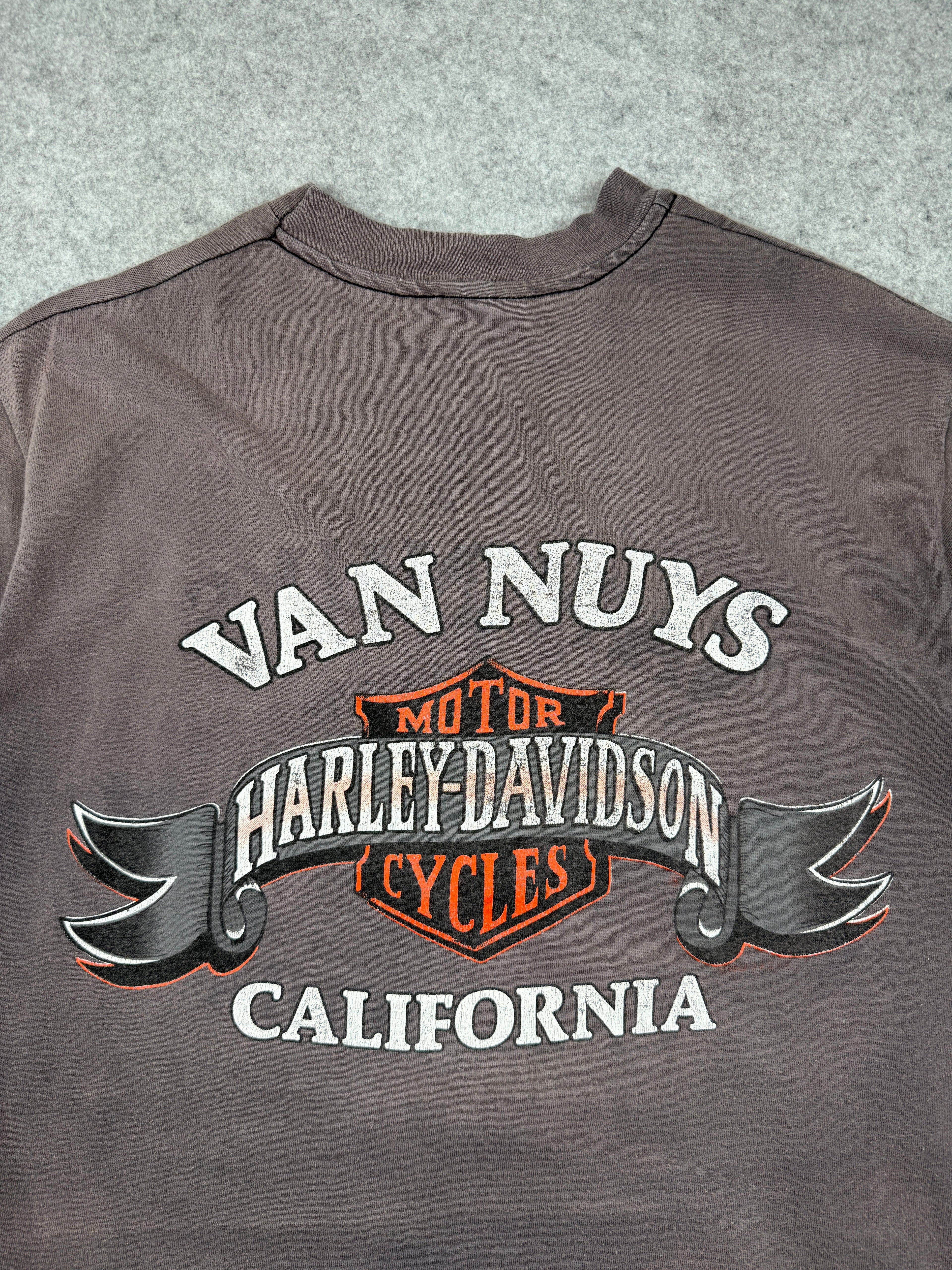 Vintage Harley Davidson National MDA Poker Run Sun Faded Tee