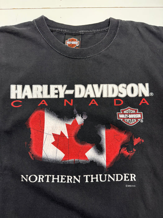 Vintage '02 Clare's Harley Davidson Tee Black | Vitnage Clothing Store Canada