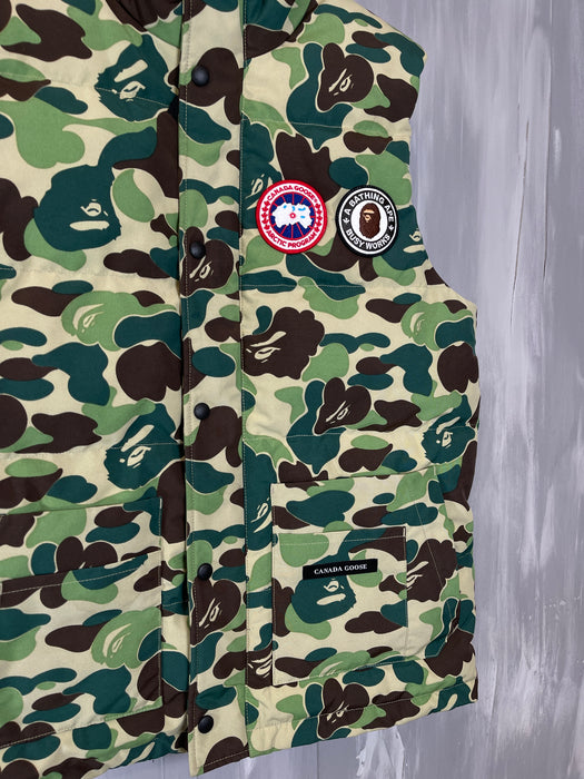 BAPE x Canada Goose Freestyle Vest Green (USED) | Vitnage Clothing Store Canada