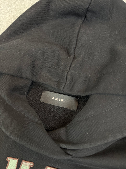 Amiri Camo Fill Logo Hoodie Black (USED) | Vitnage Clothing Store Canada