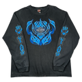 Vintage Harley Davidson Blue Flame Sleeve L/S Tee Black
