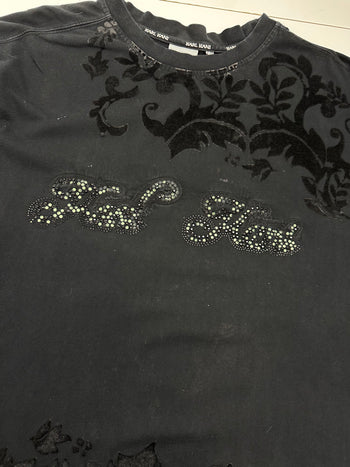 Vintage Y2K Karl Kani Velvet Flower Tee Black