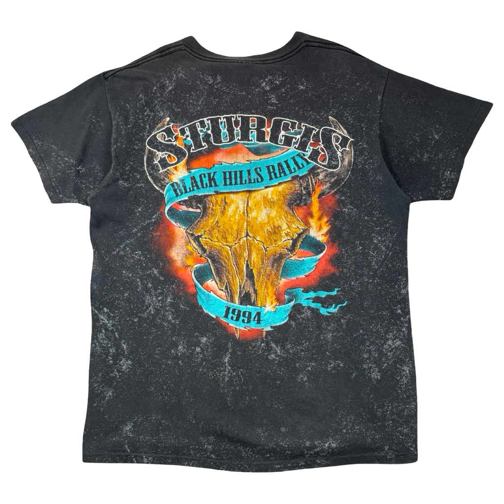 Vintage 3D Emblem Sturgis Black Hills Rally Tee Black