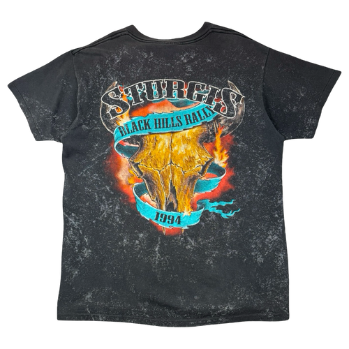 Vintage 3D Emblem Sturgis Black Hills Rally Tee Black | Vintage Clothing Store Canada