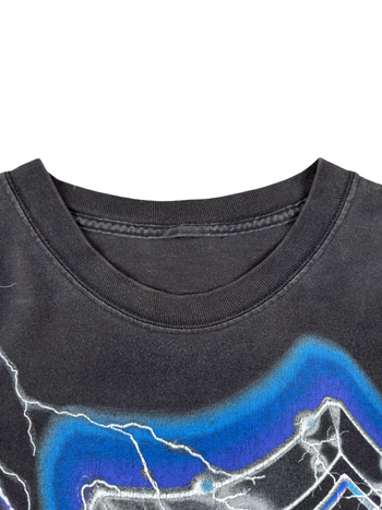 Vintage Harley Davidson Big Lightning Emblem Tee Black