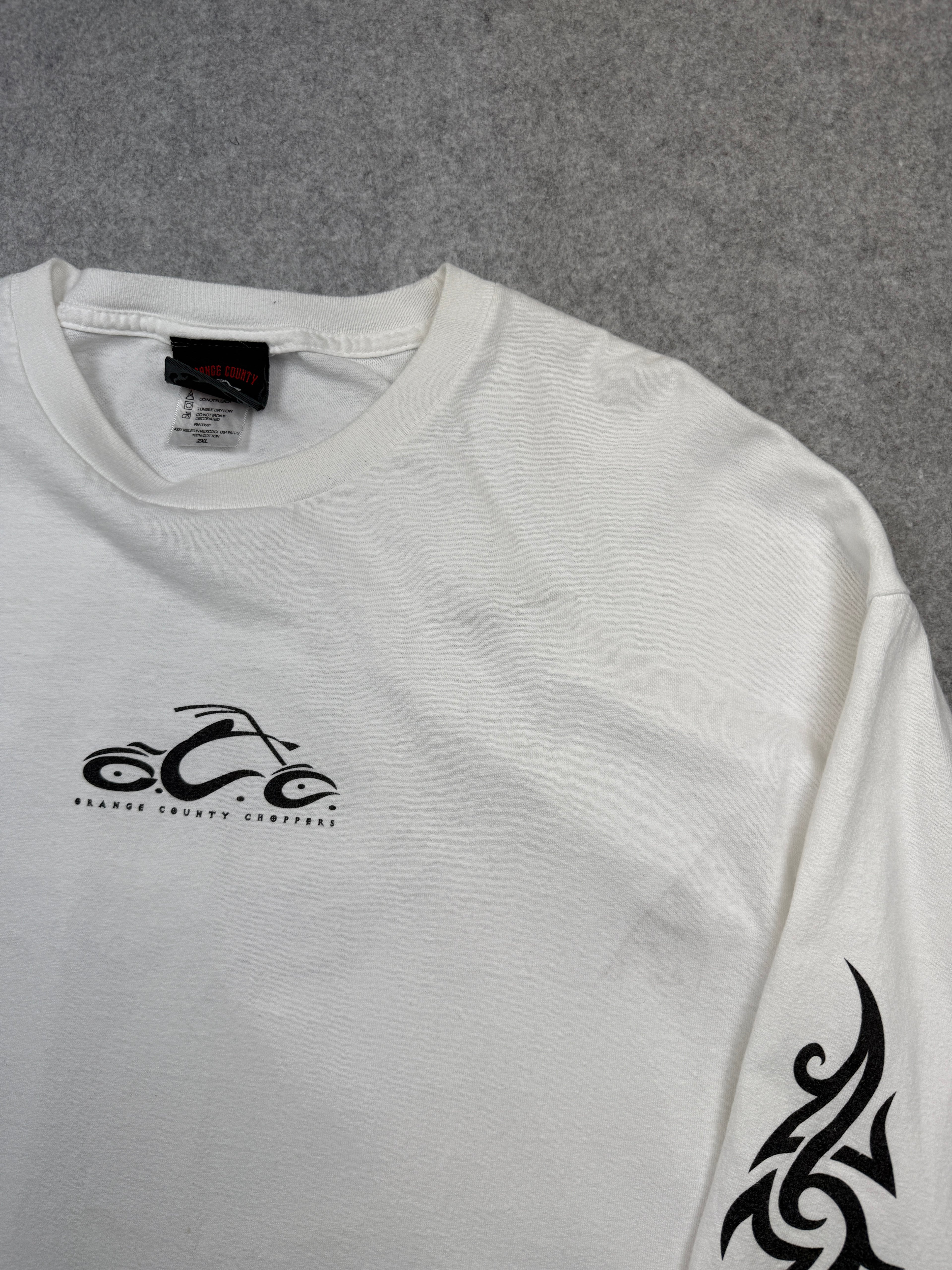 Vintage Orange County Choppers Tribal Sleeve L/S Tee White
