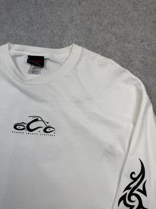 Vintage Orange County Choppers Tribal Sleeve L/S Tee White | Vitnage Clothing Store Canada