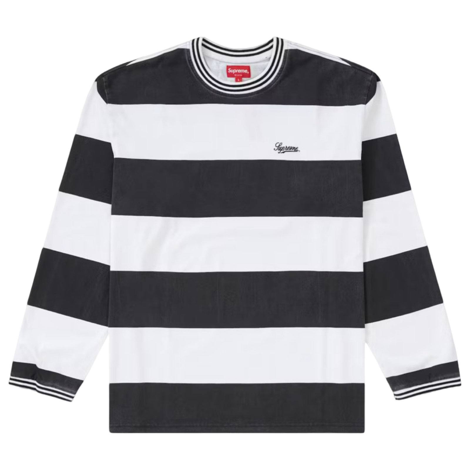Supreme Printed Stripe L/S Top FW19 Black