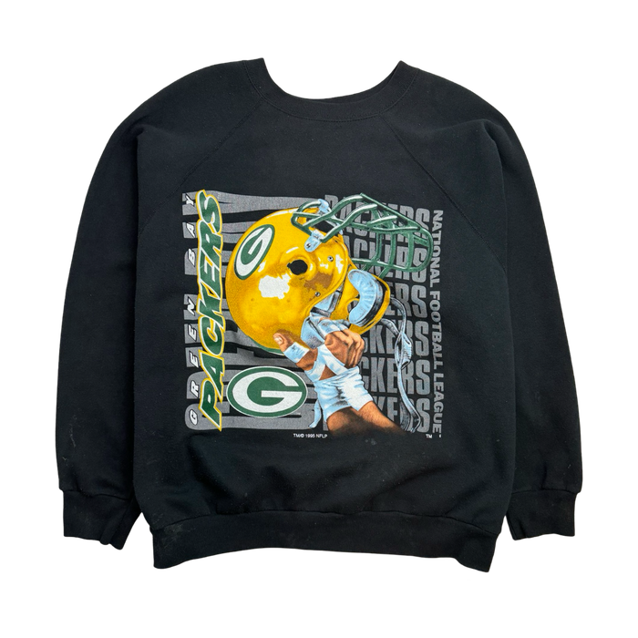 (XXL) Vintage '95 Green Bay Packers Sweatshirt Black | Vitnage Clothing Store Canada