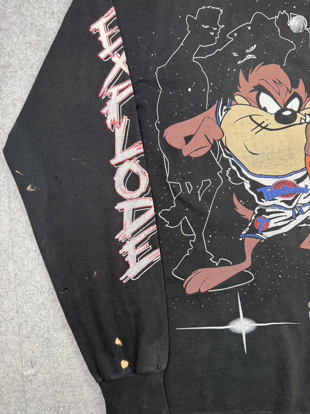 Vintage 90's Space Jam Taz L/S Tee Black