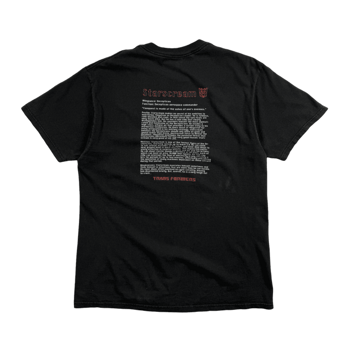 Vintage 2000 Transformers Starscream Tee Black | Vitnage Clothing Store Canada