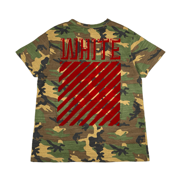 Off-White Red Velvet Tee Camo (USED) | Vitnage Clothing Store Canada