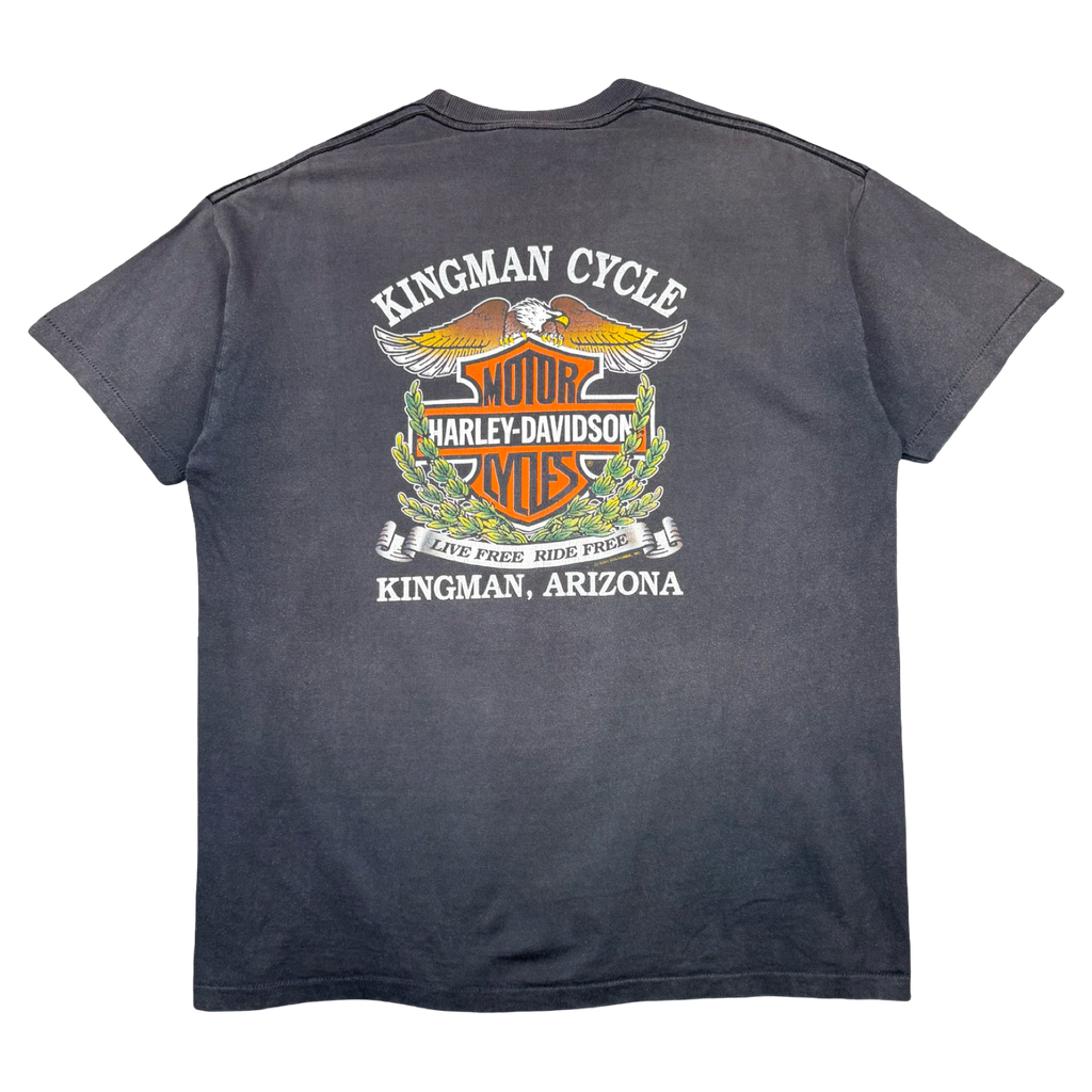 Vintage Harley Davidson Ain’t No Fairweather Biker Tee Black