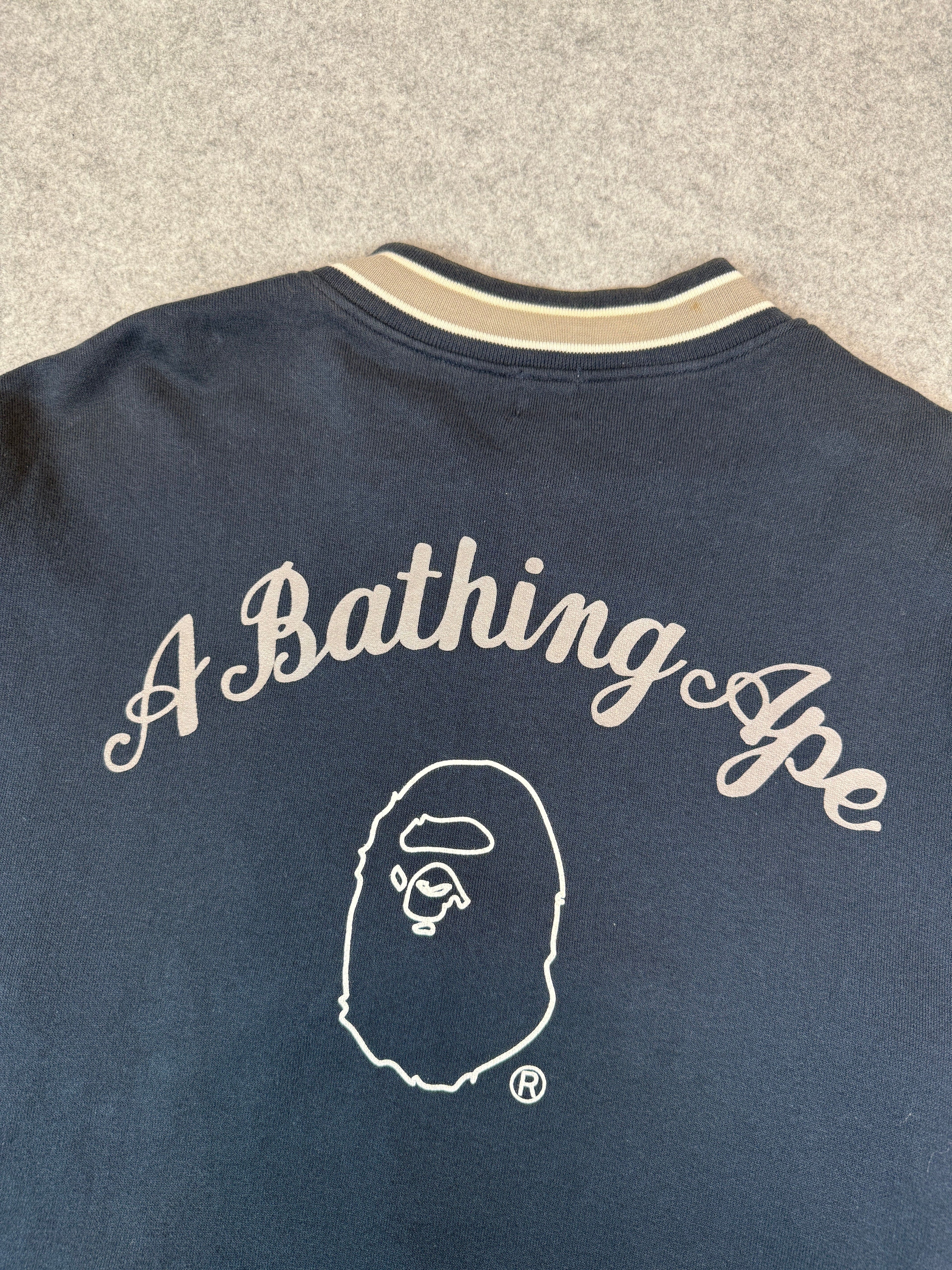 BAPE ASNKA Varsity Jacket Navy Blue (USED)