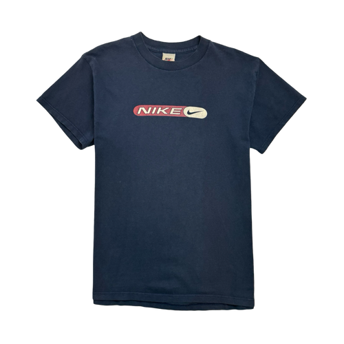 Vintage 90s Nike Spell Out Tee Navy | Vintage Clothing Store Canada