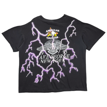 Vintage American Thunder Lightning Eagle Americade Tee Black