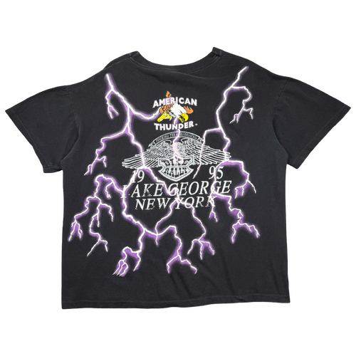 Vintage American Thunder Lightning Eagle Americade Tee Black | Vintage Clothing Store Canada