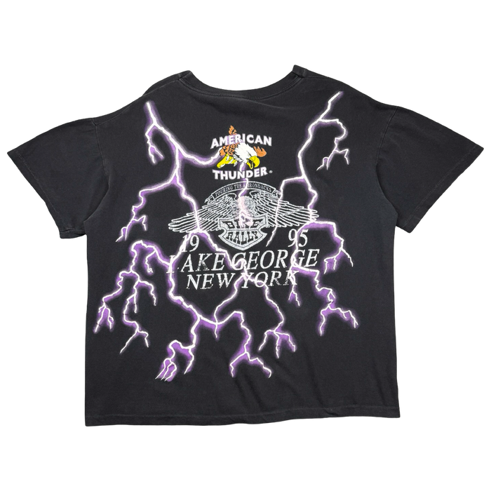 Vintage American Thunder Lightning Eagle Americade Tee Black | Vitnage Clothing Store Canada