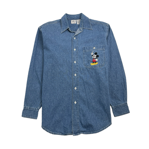 (M) Vintage Disney Mickey Mouse Denim Button Up | Vintage Clothing Store Canada