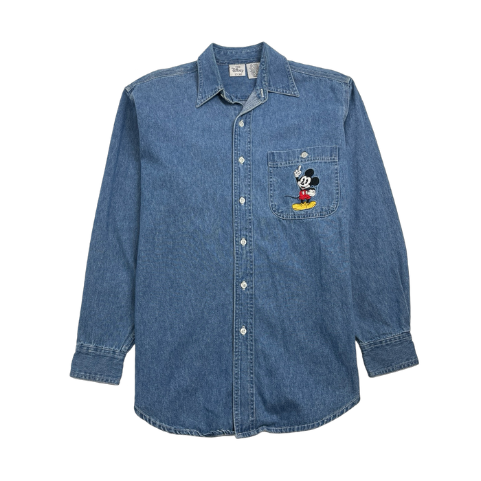 (M) Vintage Disney Mickey Mouse Denim Button Up | Vitnage Clothing Store Canada