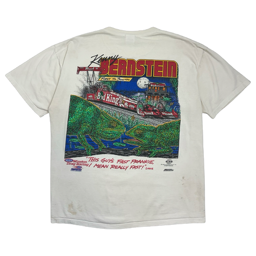 Vintage 1990’s Budweiser Kenny Bernstein Drag Racing Tee White | Vintage Clothing Store Canada