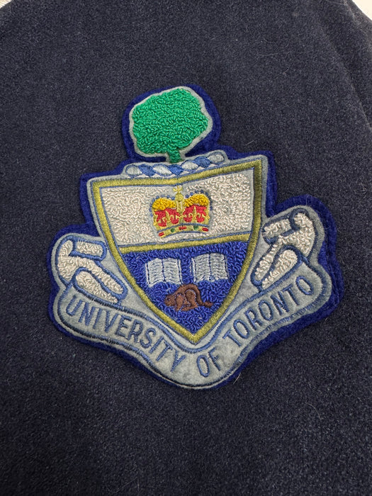 Vintage 90s University of Toronto Varsity Jacket Navy/White | Vitnage Clothing Store Canada