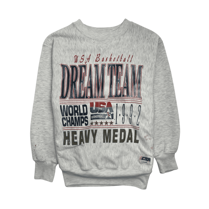 (L) Vintage '92 USA Basketball Dream Team Sweatshirt Grey | Vitnage Clothing Store Canada