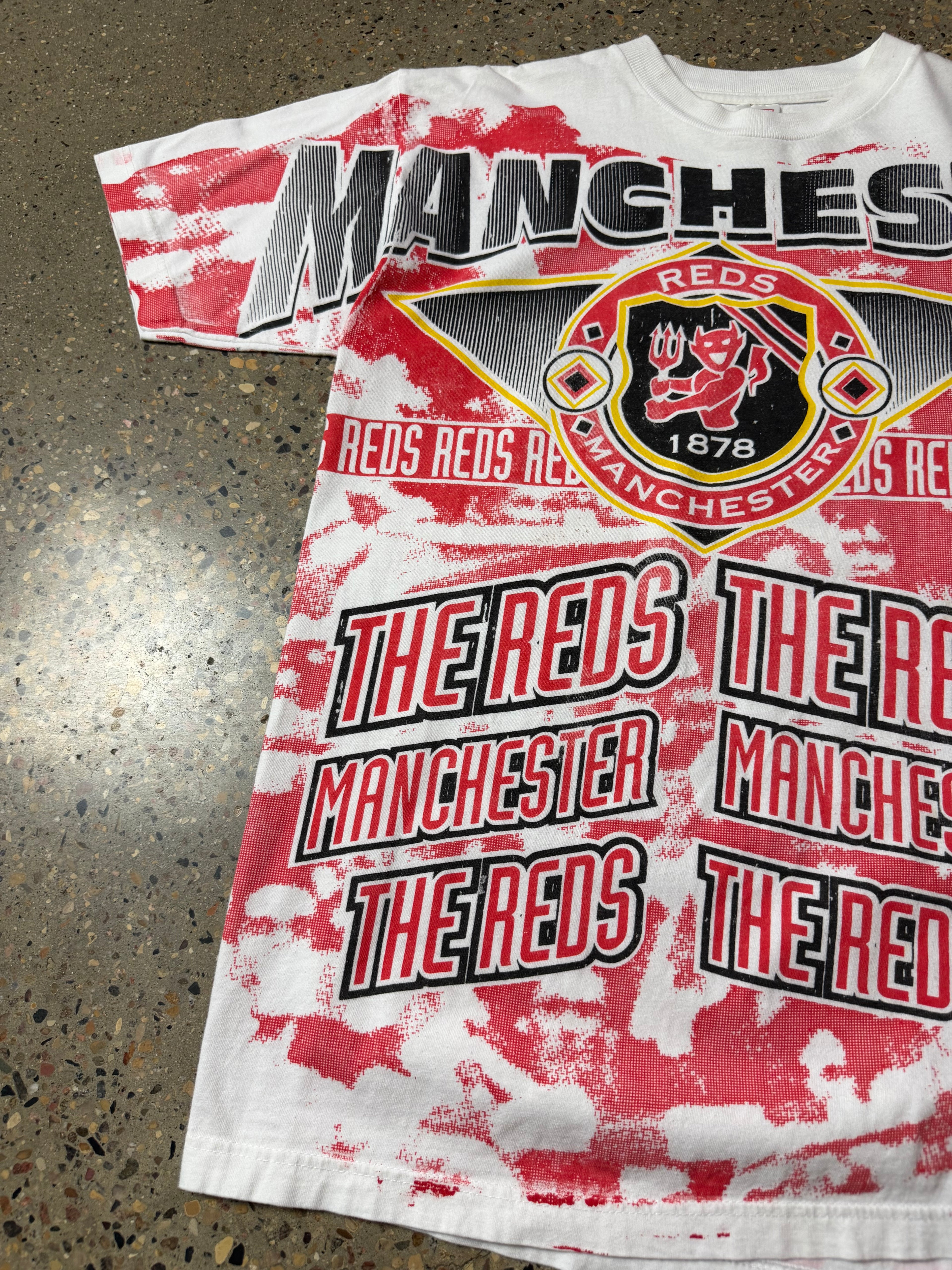 Vintage Manchester Reds AOP Tee Red/White