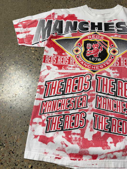 Vintage Manchester Reds AOP Tee Red/White | Vitnage Clothing Store Canada
