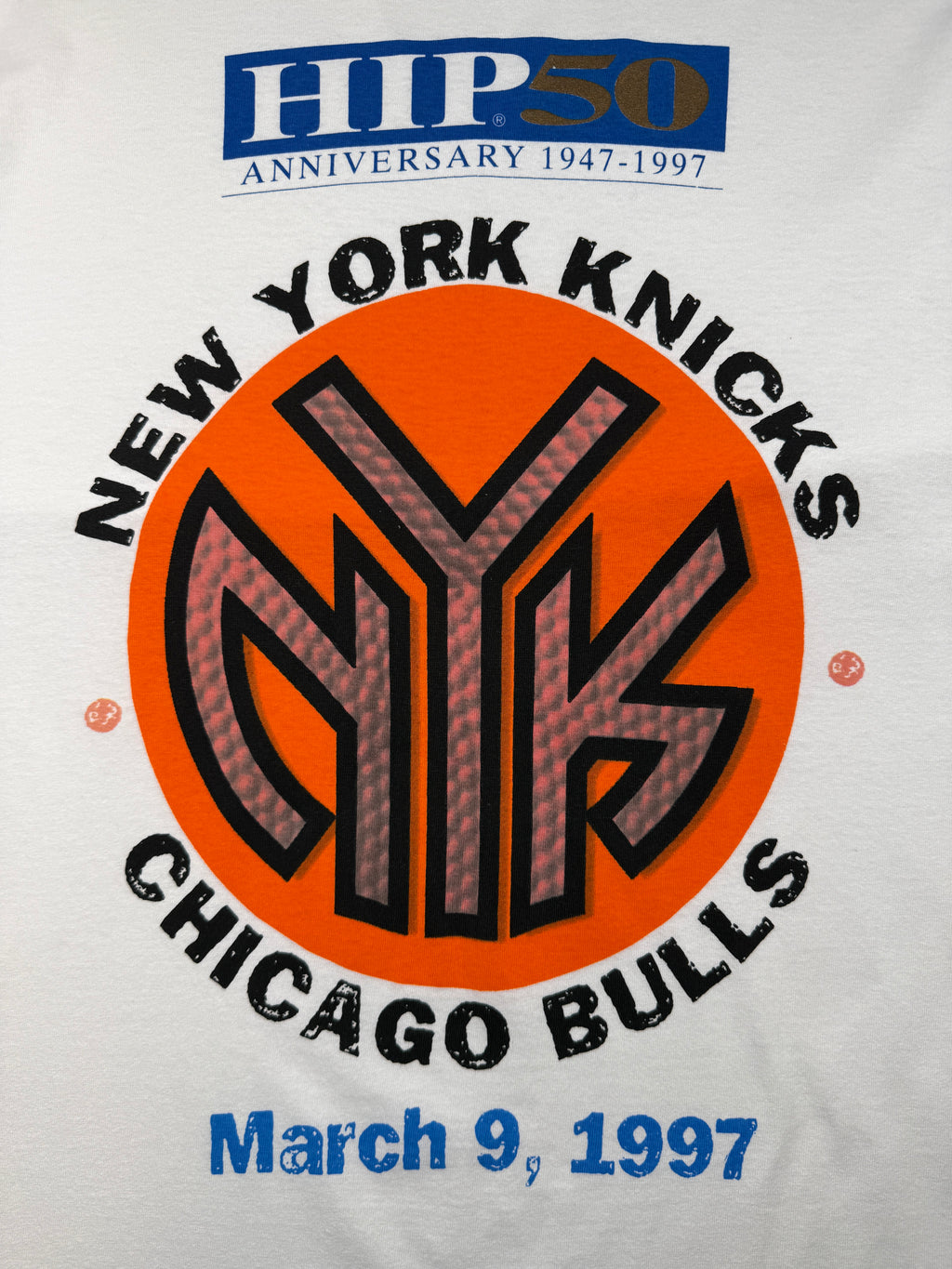 Vintage 1997 New York Knicks 50th Anniversary Tee White