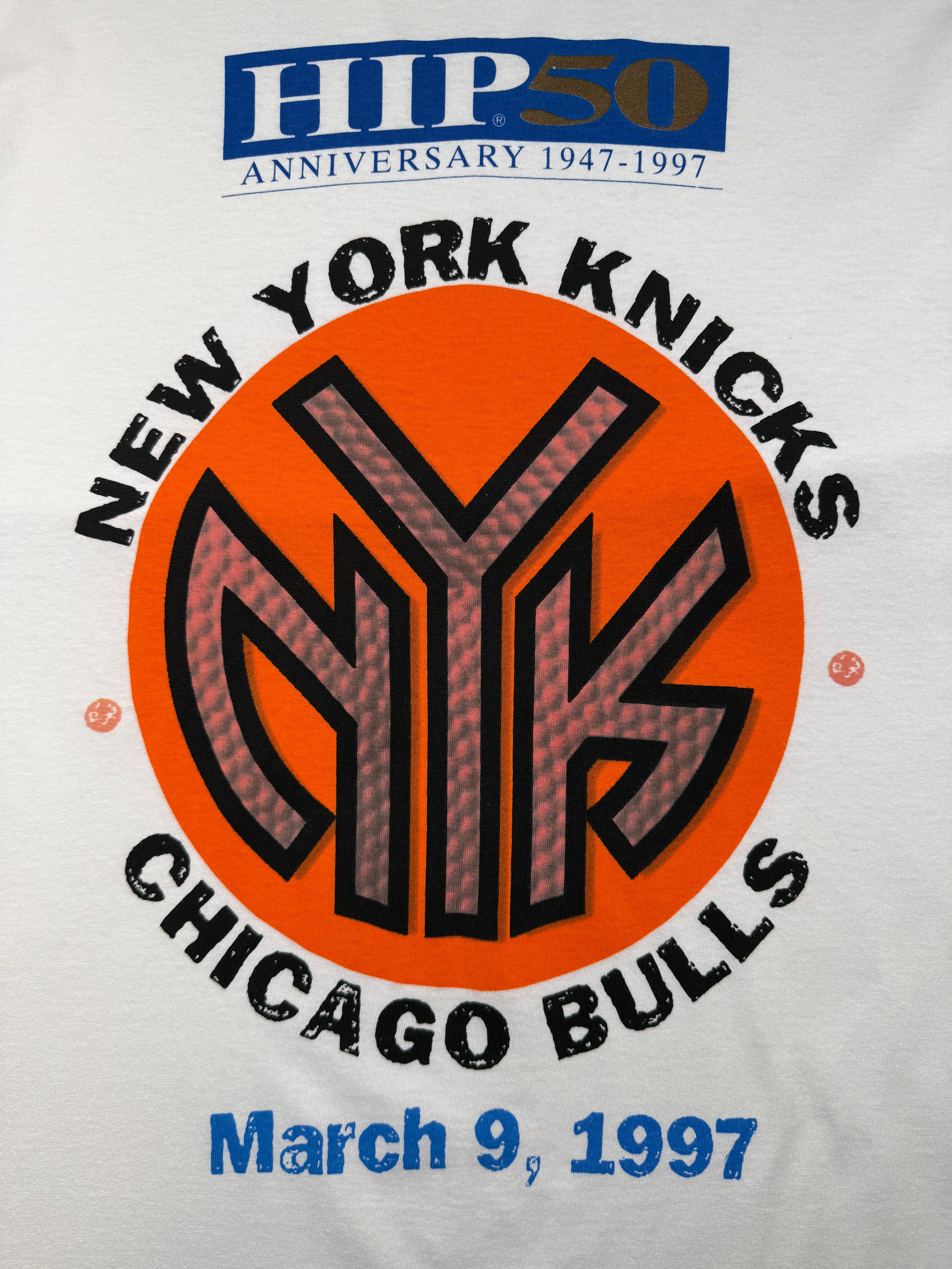 Vintage 1997 New York Knicks 50th Anniversary Tee White