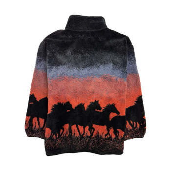 Vintage 90s Nature Horses Fleece Zip-Up