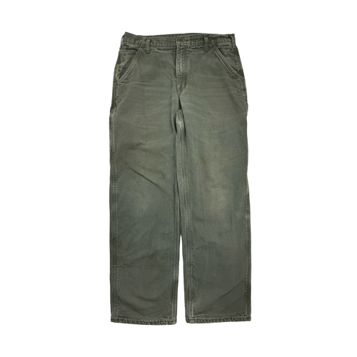 (34) Vintage Carhartt Carpet Lined Carpenter Pants Olive | Vintage Clothing Store Canada