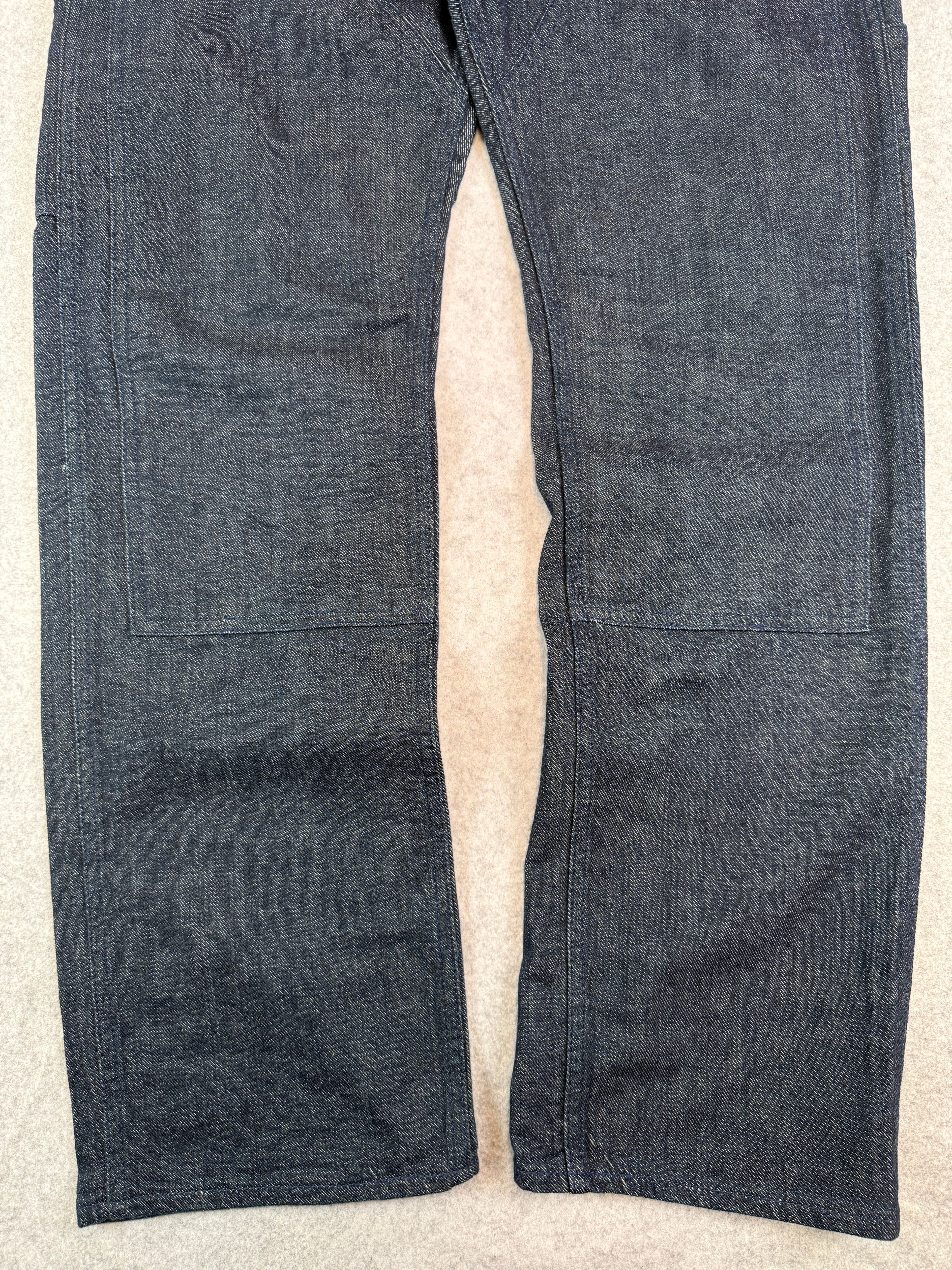 BAPE Embroidered Spell Out Double Knee Denim Jeans (USED)
