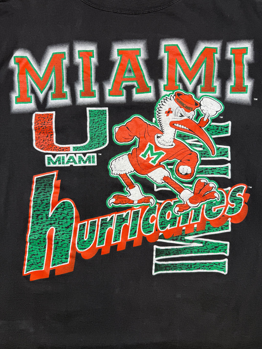 Vintage Miami Hurricanes Mascot Tee Black