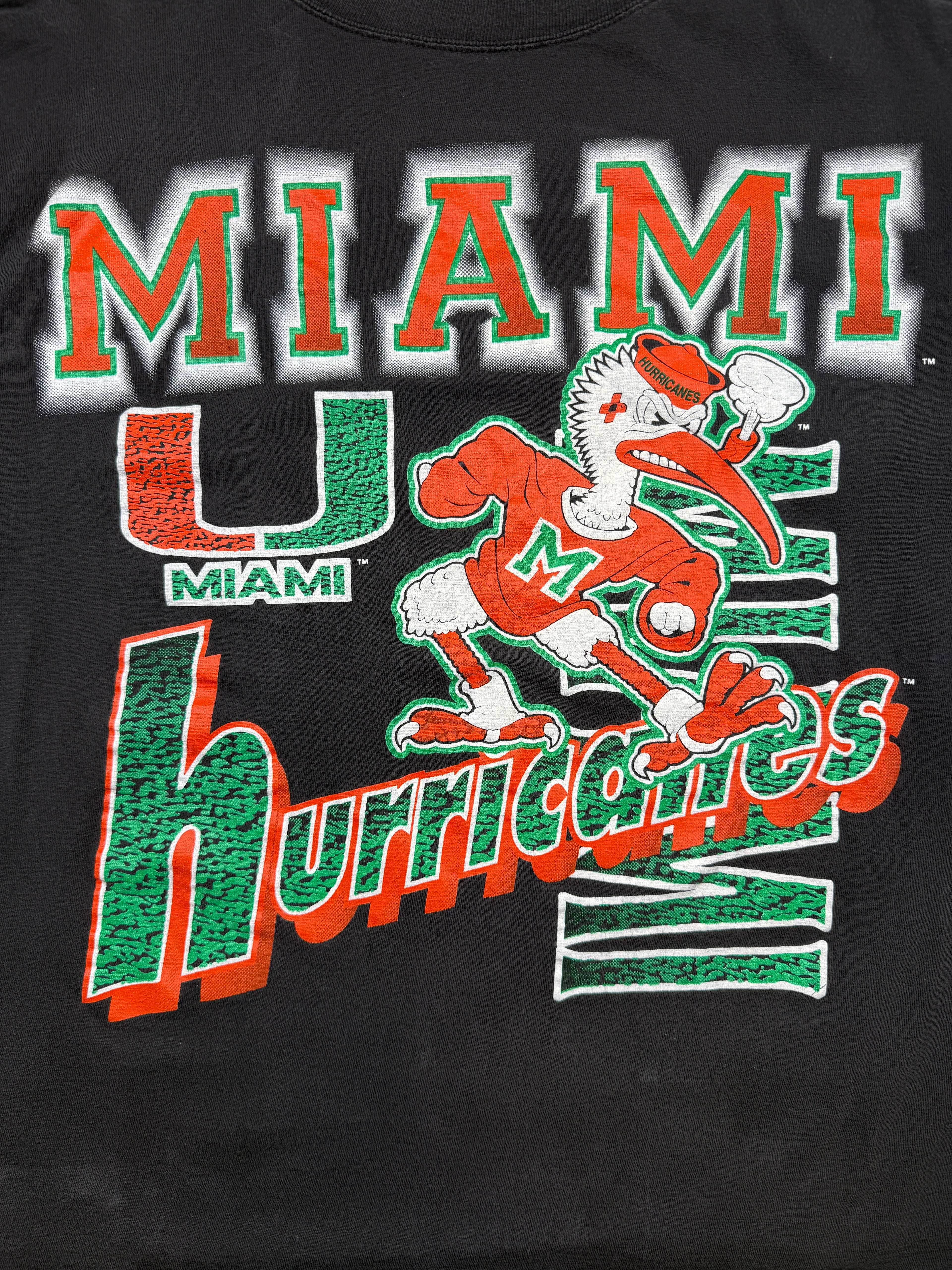 Vintage Miami Hurricanes Mascot Tee Black