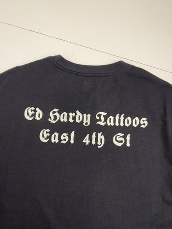 Ed Hardy Thorn Hearts Jewel Tee Black