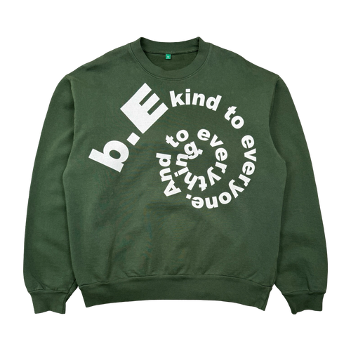 b.EAUTIFUL b.E Kind Swril Crewneck Green (USED) | Vintage Clothing Store Canada